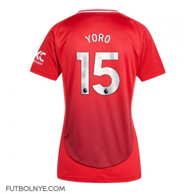 Camiseta Manchester United Leny Yoro #15 Primera Equipación para mujer 2024-25 manga corta Camiseta Manchester United Leny Yoro #15 Primera Equipación para mujer 2024-25 manga corta